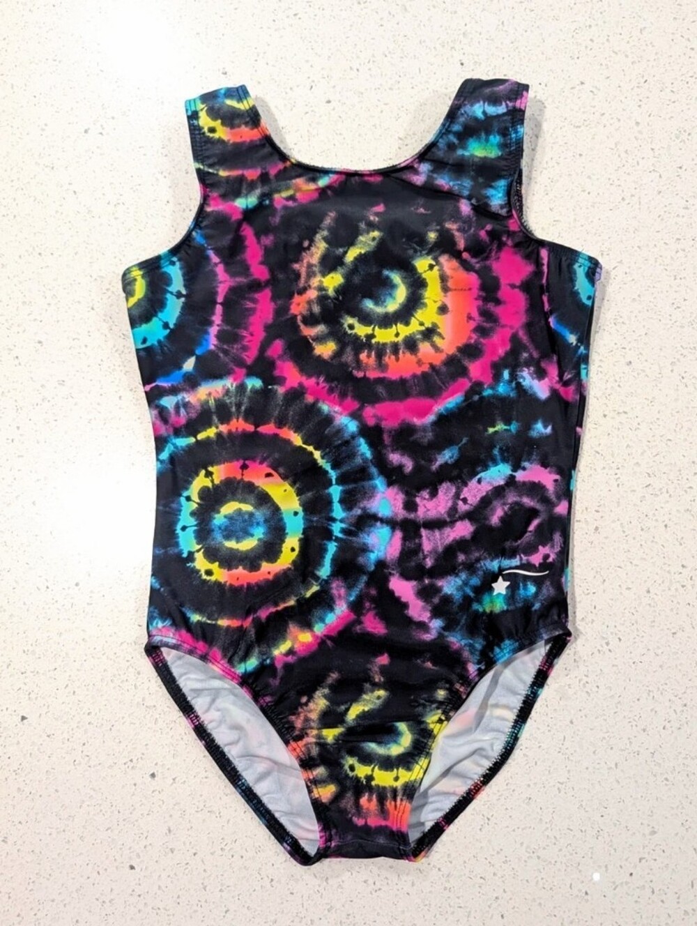 TRIPPY Destira Gymnastics Dance Leotard CL Large SWIRL 80's TieDye PSYCHADELLIC